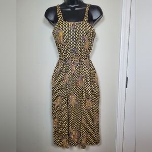 Lanvin Black and Gold Patterned Dress